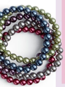 Pearl Soiree - Faux pearls, set of five stretch bracelets
